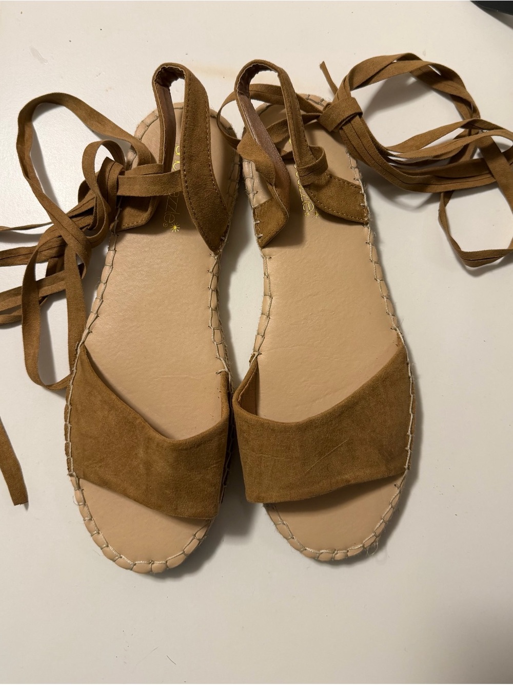 Women’s Brown Suede Lace-Up Sandals